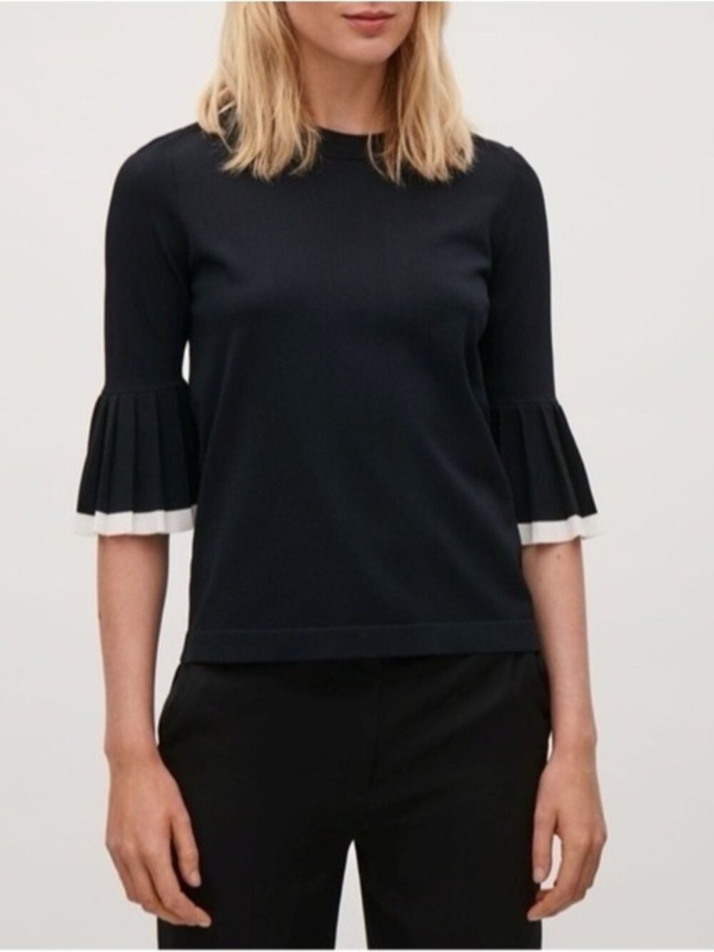 COS Pleated Bell Sleeve Sweater